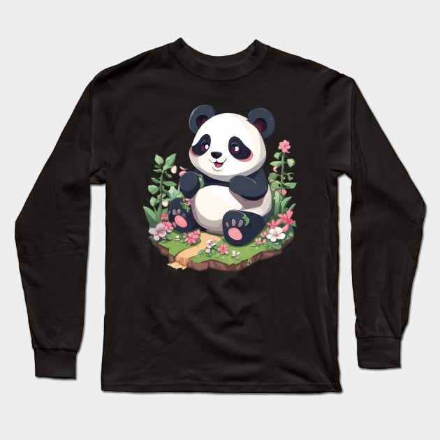 Fat Panda Long Sleeve T-Shirt by animegirlnft